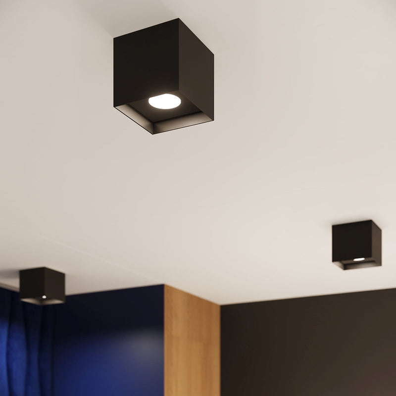 Plafonnier Cube Intemporel noir