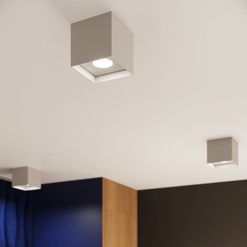 Plafonnier Cube Intemporel gris