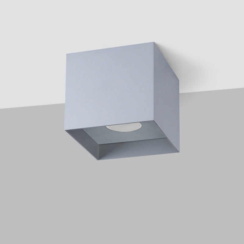 Plafonnier Cube Intemporel gris