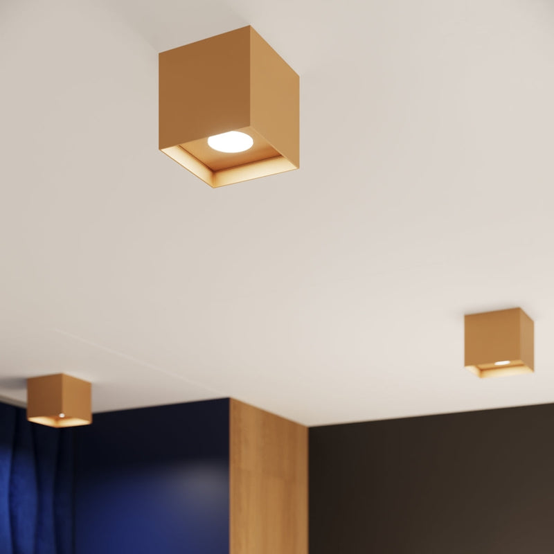 Plafonnier Cube Intemporel or