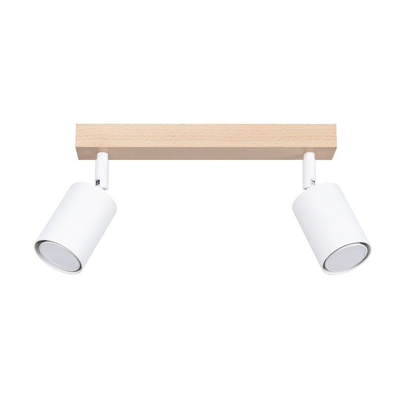 Plafonnier Design Bois et Métal 2 blanc