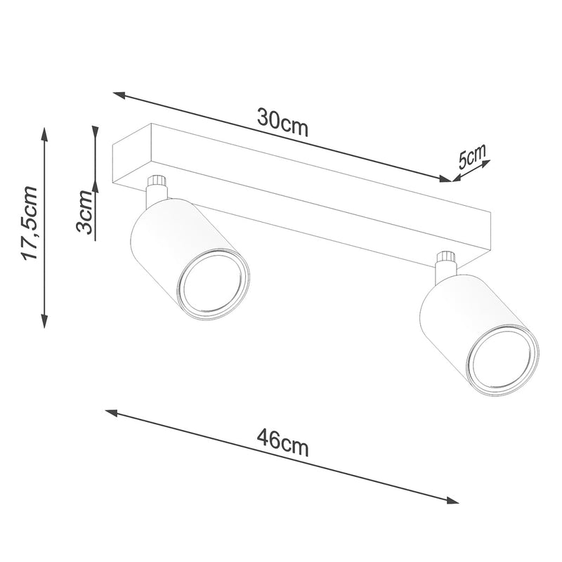 Plafonnier Design Bois et Métal 2 blanc