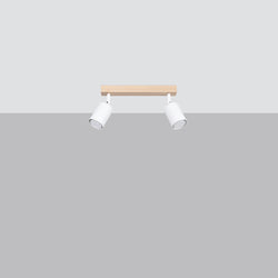 Plafonnier Design Bois et Métal 2 blanc