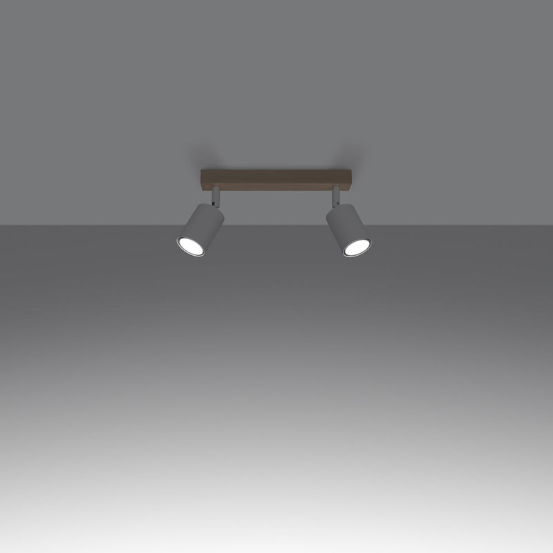 Plafonnier Design Bois et Métal 2 blanc