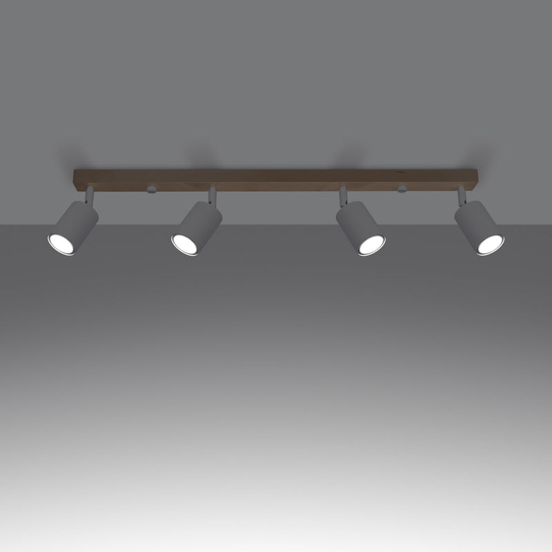 Plafonnier Design Bois et Métal 4 blanc