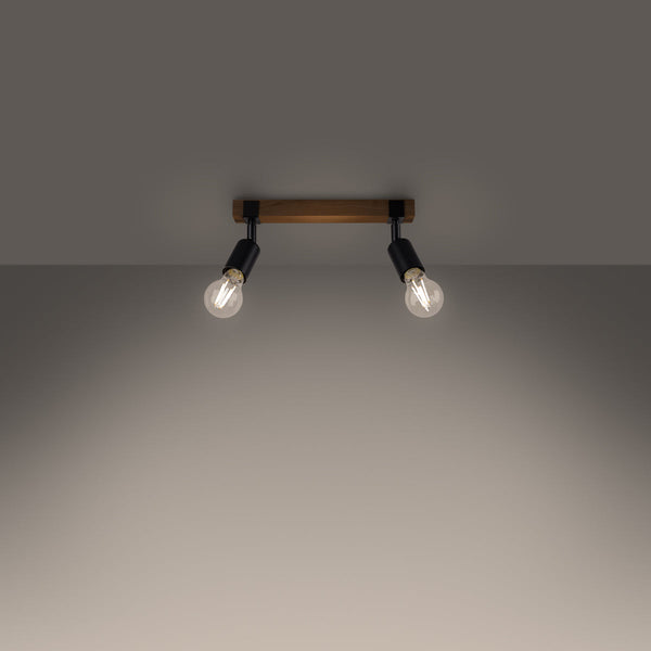 Plafonnier Élégance Bois 2 noir