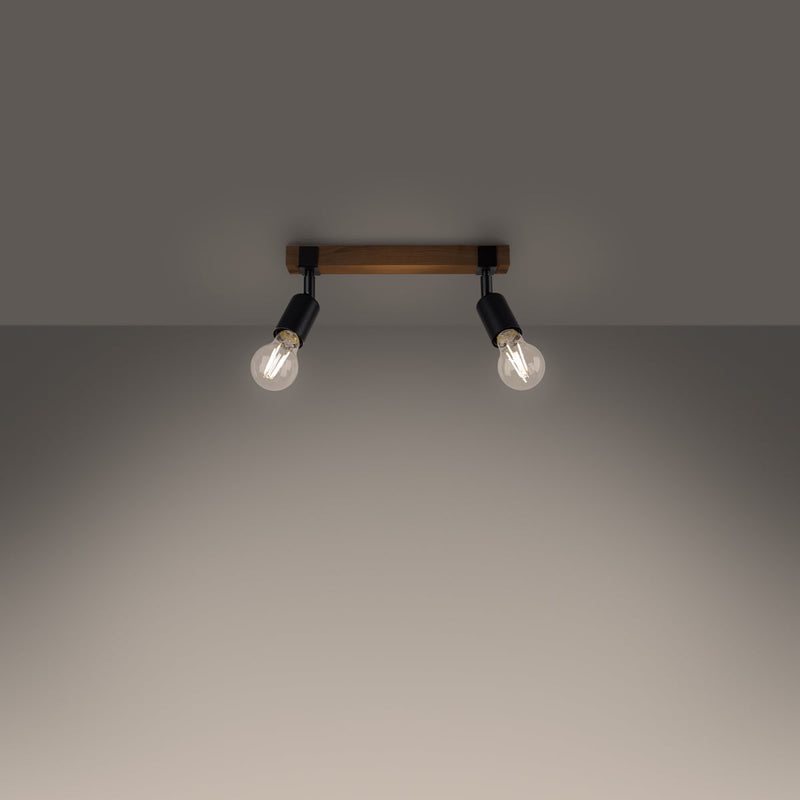 Plafonnier Élégance Bois 2 noir
