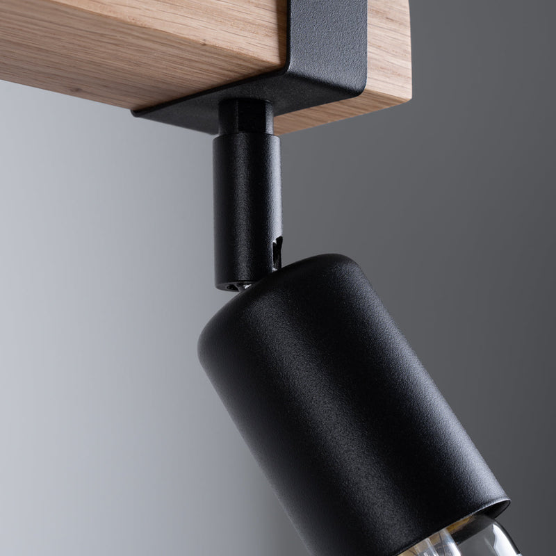 Plafonnier Élégance Bois 2 noir