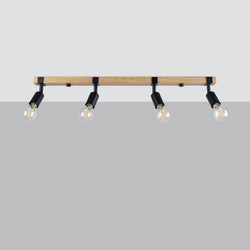 Plafonnier Élégance Bois 4 noir