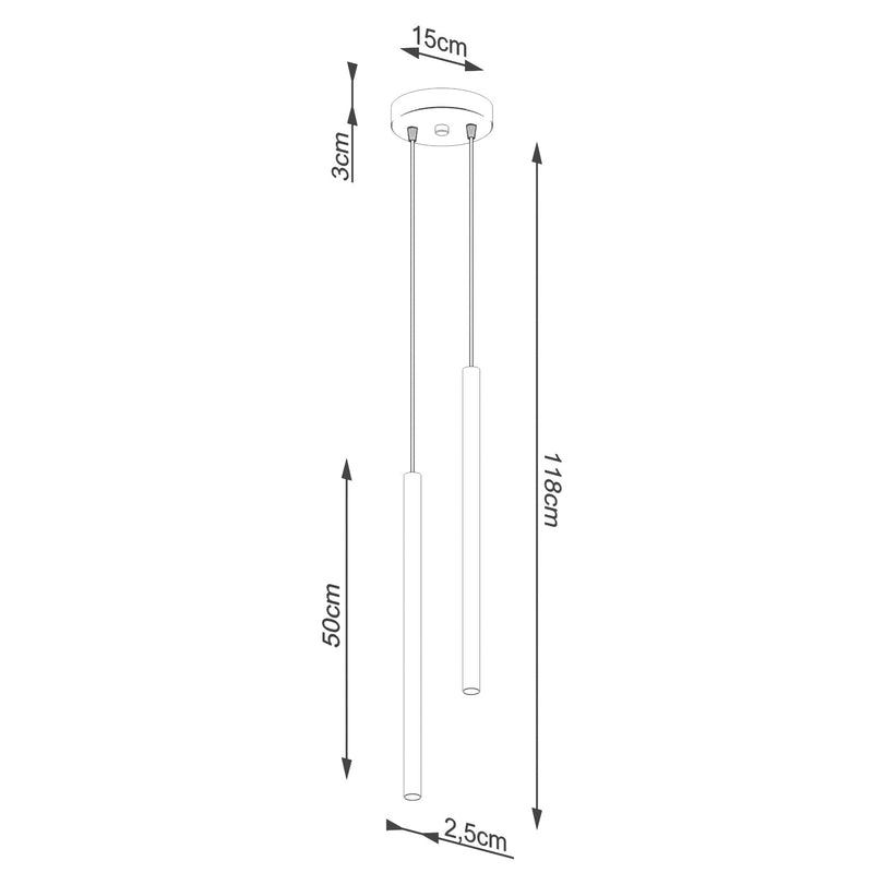 Lampe suspendue Halo 2 noir