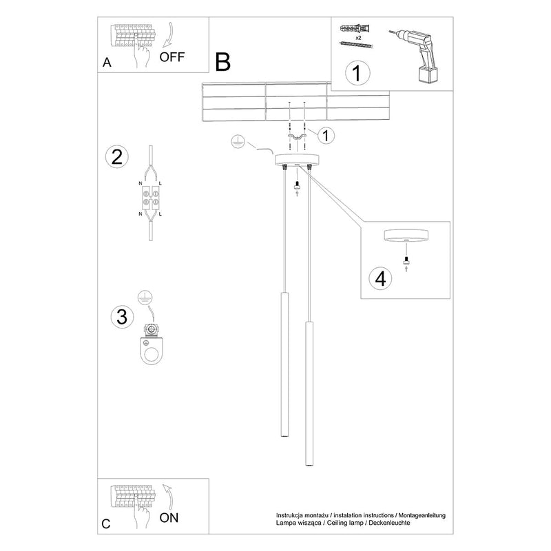 Lampe pendante Halo 2 or