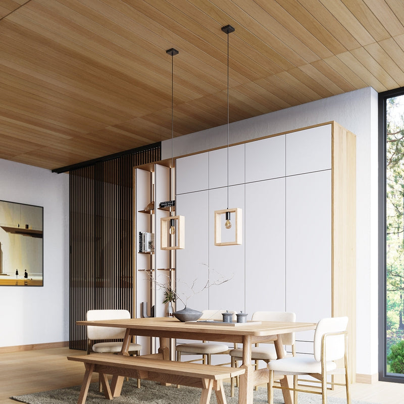 Lampe suspendue Cadre Pure bois naturel