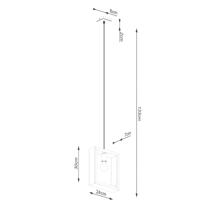 Lampe Suspendue Cadre Pure Wengé Noir