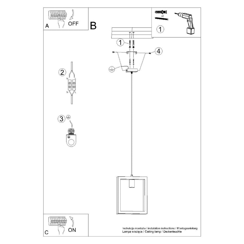 Lampe Suspendue Cadre Pure Wengé Noir