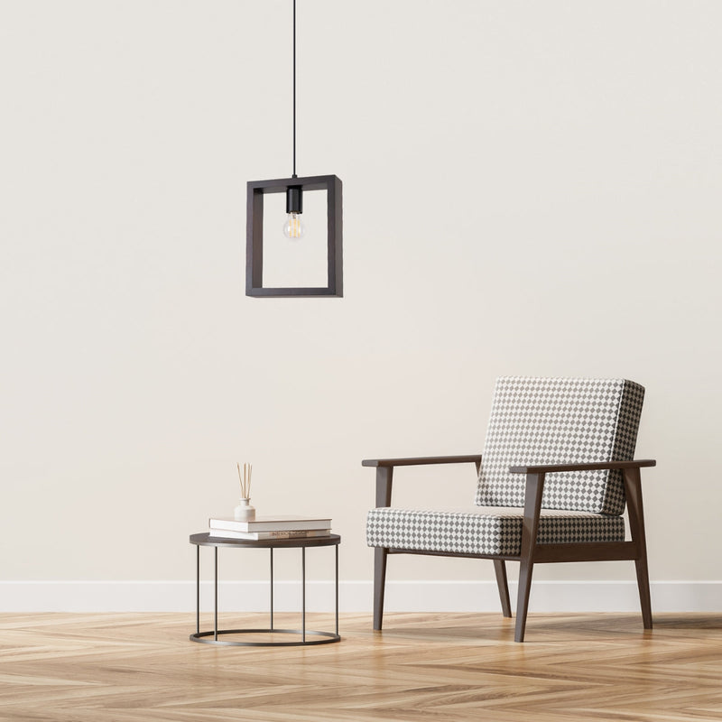 Lampe Suspendue Cadre Pure Wengé Noir