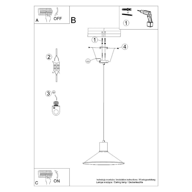 Lampe suspendue Cône Moderne noir