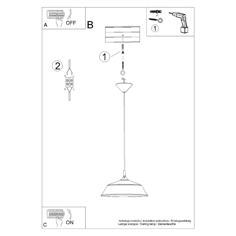 Lampe suspendue Pur Frika noir