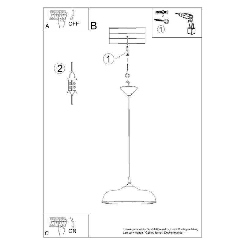 Lampe suspendue Pur Gina noir