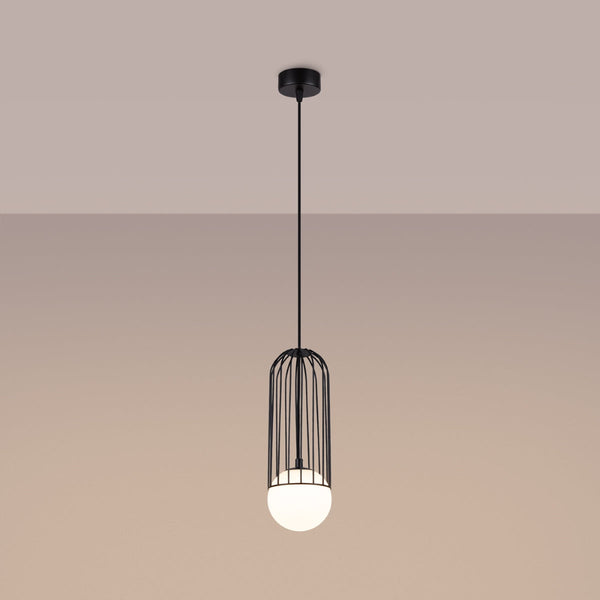 Lampe suspendue Sphère en Cage 1 noir