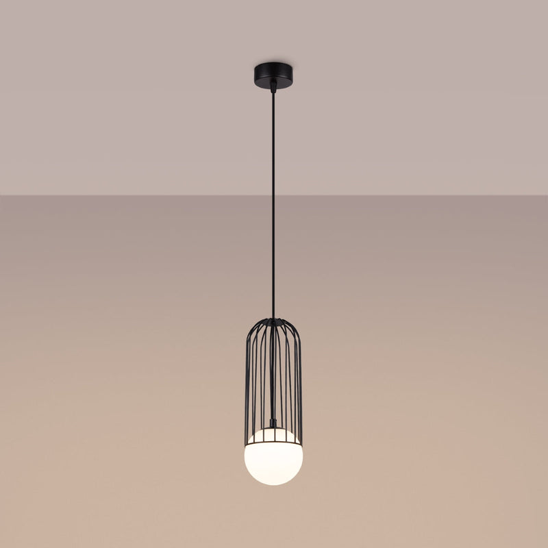 Lampe suspendue Sphère en Cage 1 noir