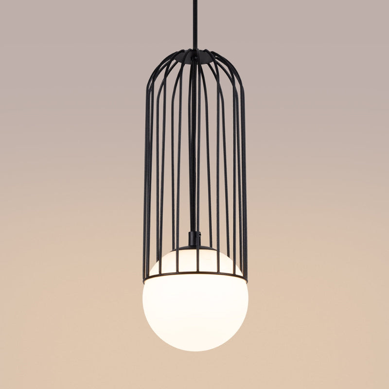 Lampe suspendue Sphère en Cage 1 noir