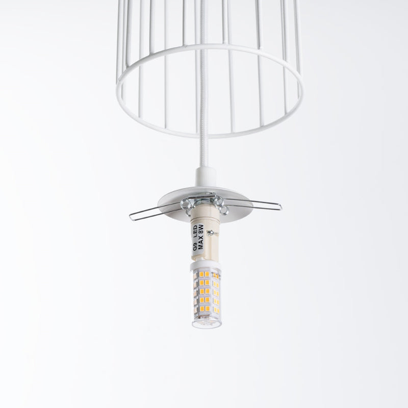 Lampe suspendue Sphère en Cage 3L blanc