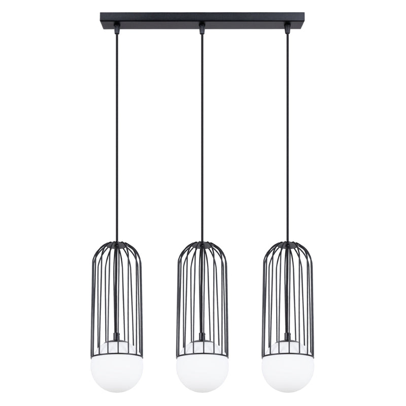 Lampe suspendue Sphère en Cage 3L noir