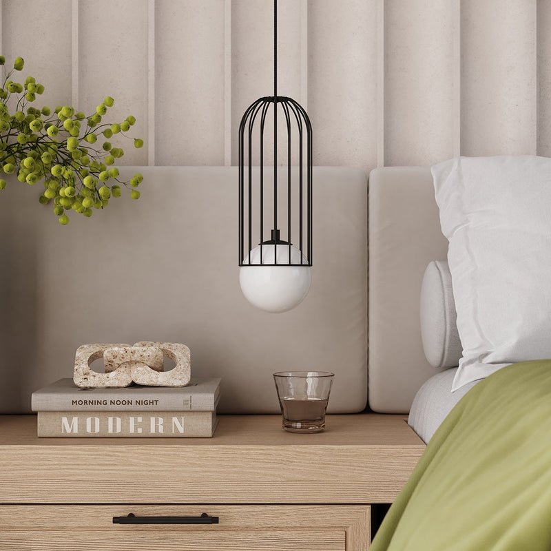 Lampe suspendue Sphère en Cage 3L noir