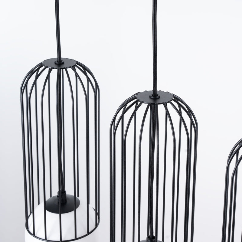 Lampe suspendue Sphère en Cage 3L noir