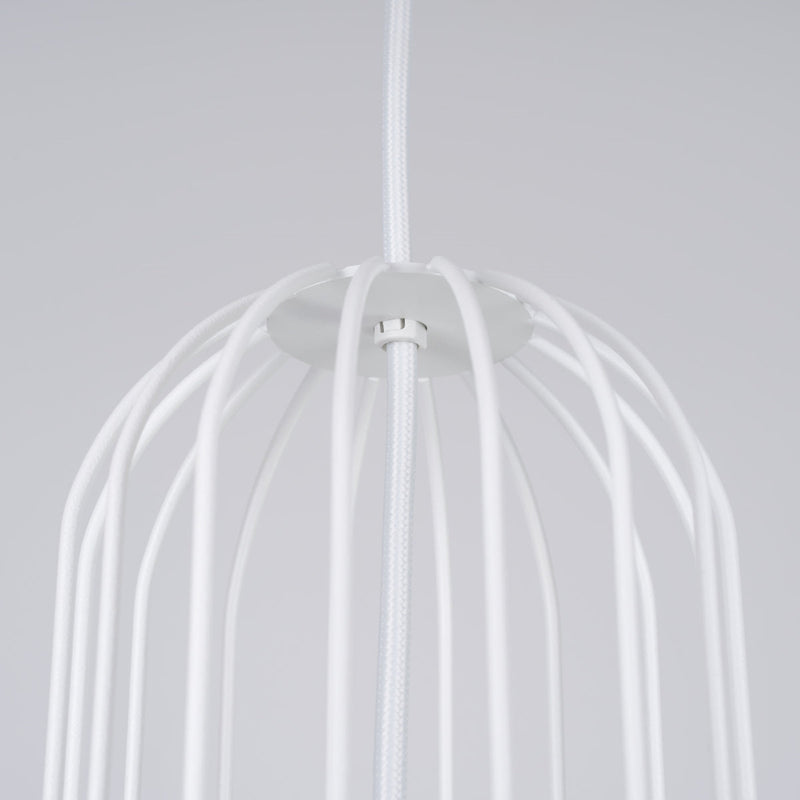 Lampe suspendue Sphère en Cage 3P blanc