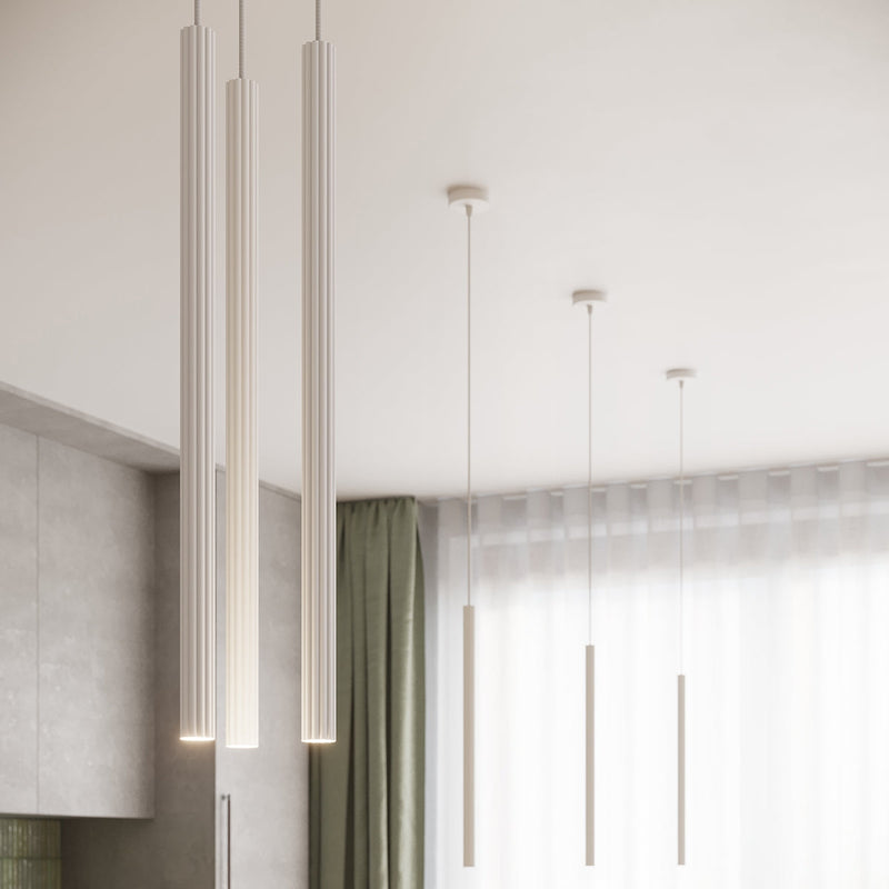 Suspension Design Cannelé 3P blanc