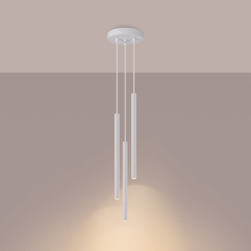 Suspension Design Cannelé 3P blanc