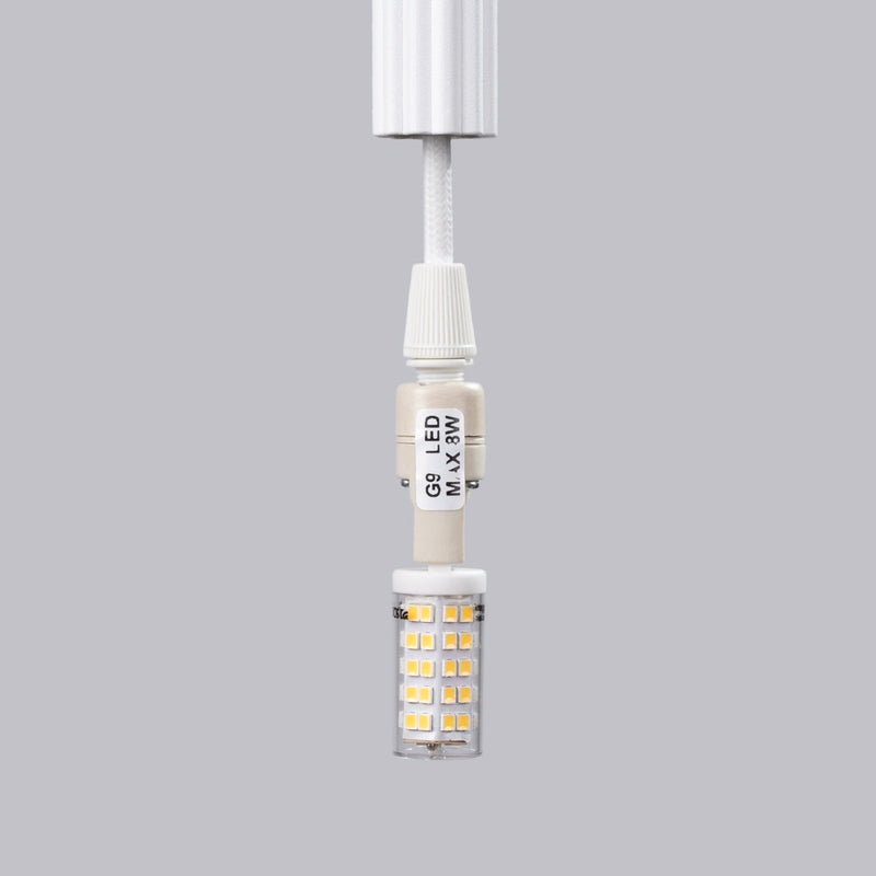 Suspension Design Cannelé 3P blanc