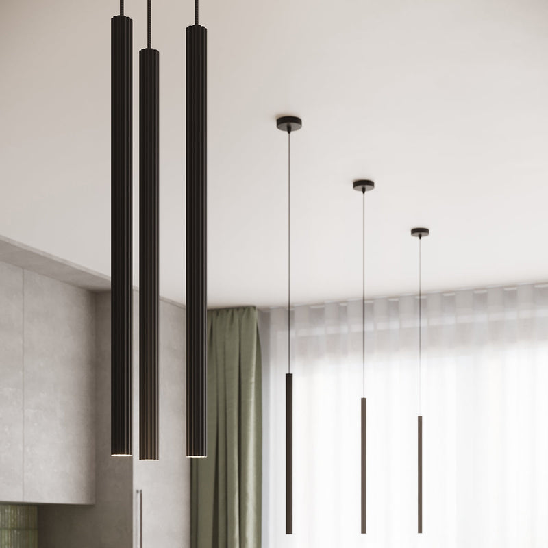 Suspension Design Cannelé 3P noir