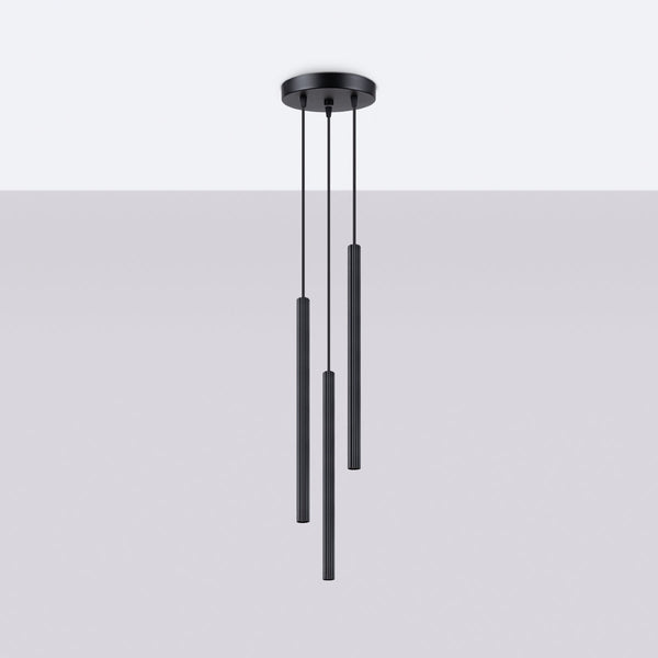 Suspension Design Cannelé 3P noir