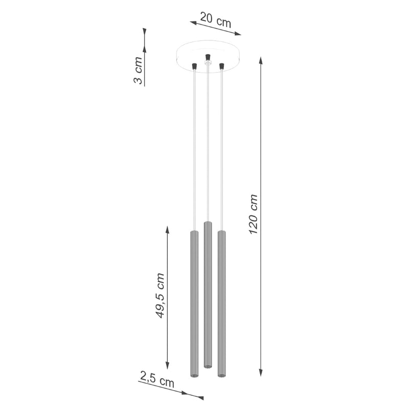 Suspension Design Cannelé 3P or