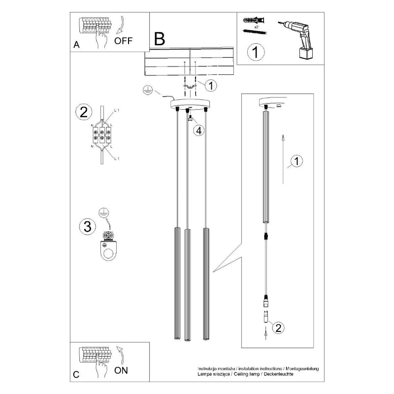 Suspension Design Cannelé 3P or