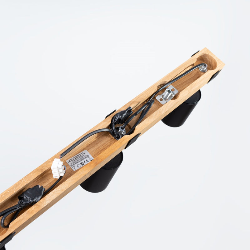 Plafonnier Socle Bois Réglable 4L noir
