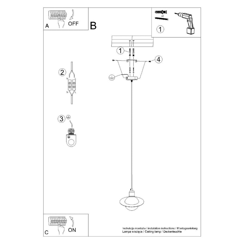 Lampe suspendue Saturne 1 noir