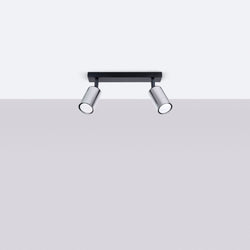 Plafonnier Acier Luxe 2 noir/chrome