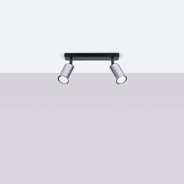 Plafonnier Acier Luxe 2 noir/chrome