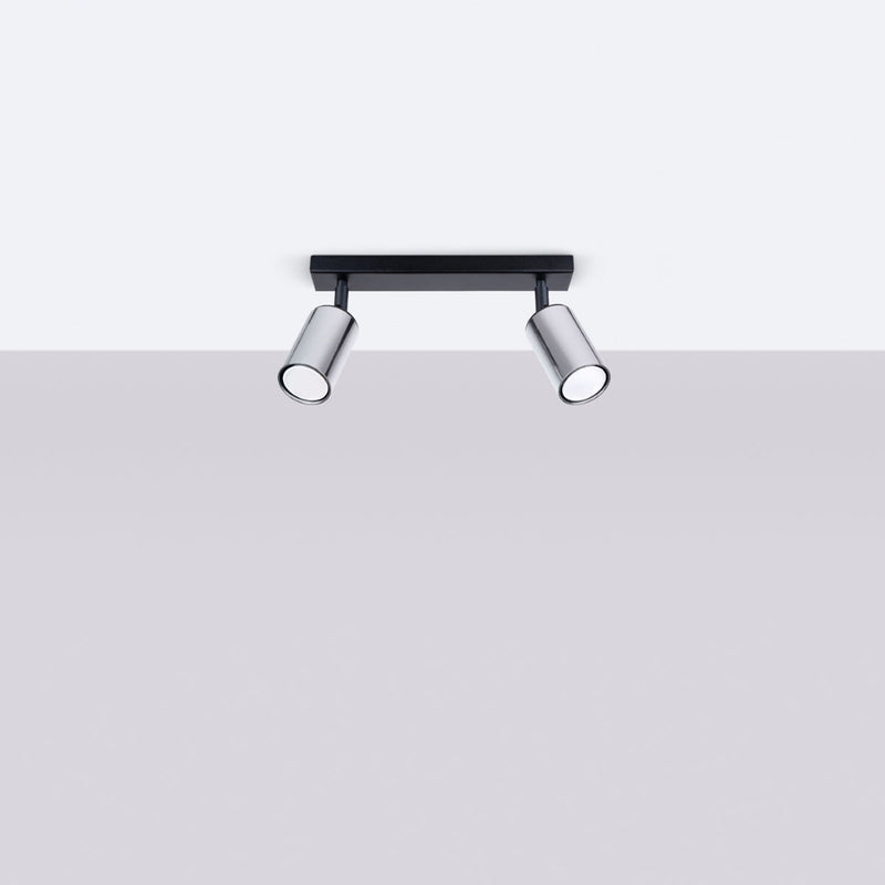 Plafonnier Acier Luxe 2 noir/chrome