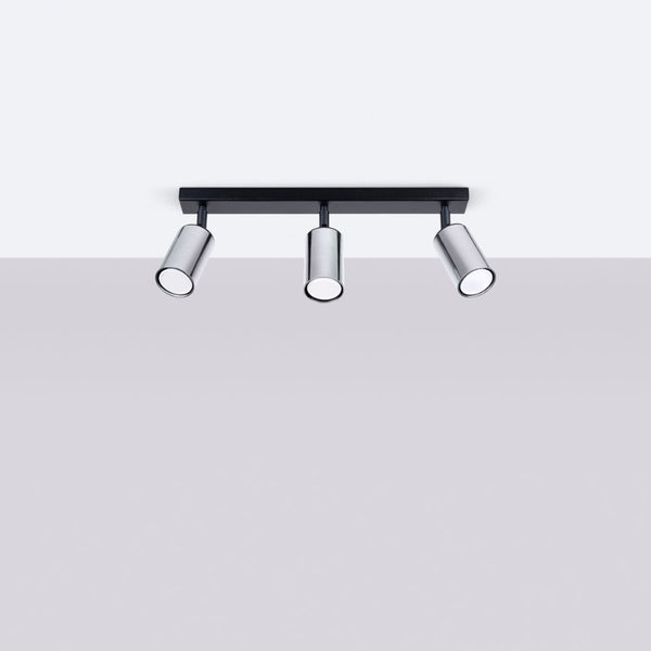 Plafonnier Acier Luxe 3 noir/chrome