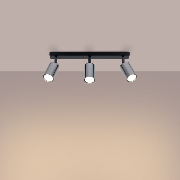 Plafonnier Acier Luxe 3 noir/chrome