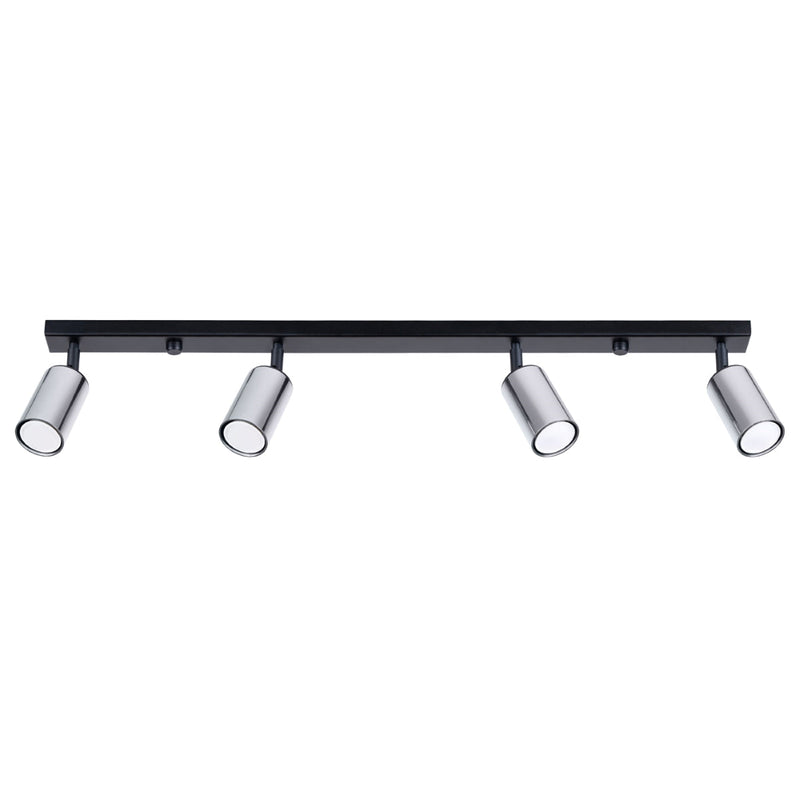 Plafonnier Acier Luxe 4L noir/chrome