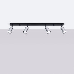 Plafonnier Acier Luxe 4L noir/chrome