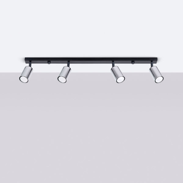 Plafonnier Acier Luxe 4L noir/chrome