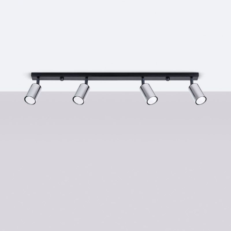 Plafonnier Acier Luxe 4L noir/chrome