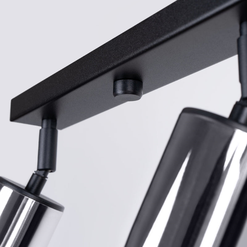 Plafonnier Acier Luxe 4L noir/chrome