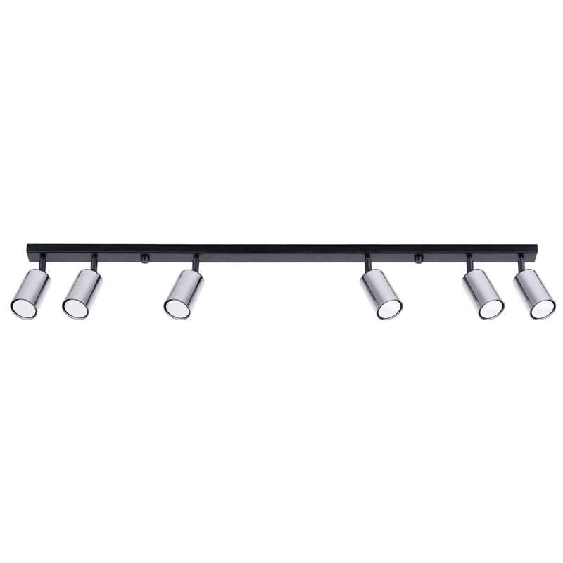 Plafonnier Acier Luxe 6L noir/chrome